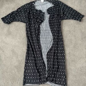 LuLaRoe Shirley Black and White Polka Dot Kimono size S